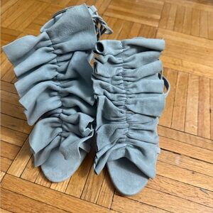 Ruffled Gray Sandals